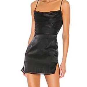 superdown LENA COWL MINI DRESS IN BLACK